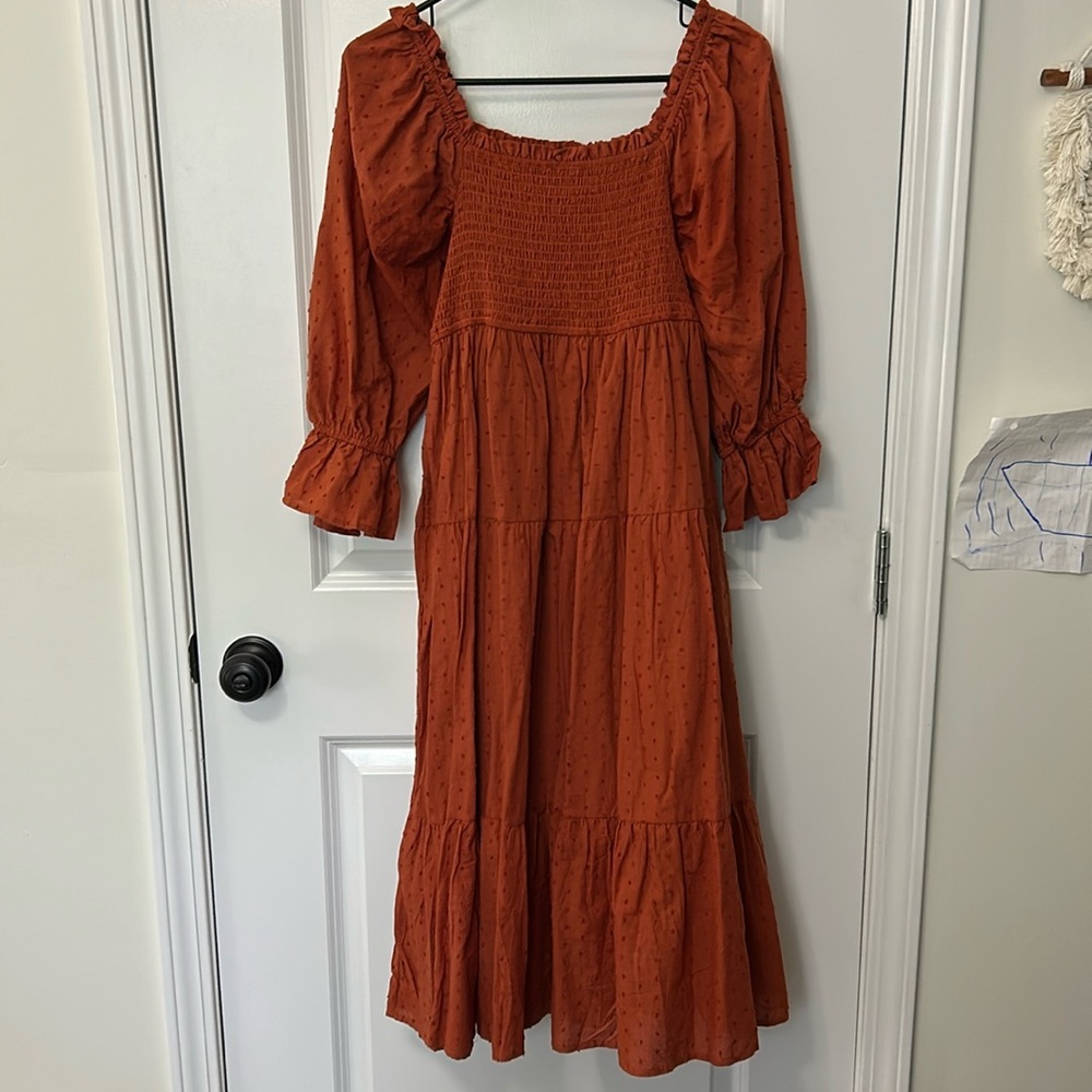 Burnt Orange textured dress